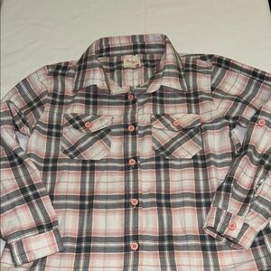 TRULY Pink and Black Plaid Button-Down Shirt for Kids